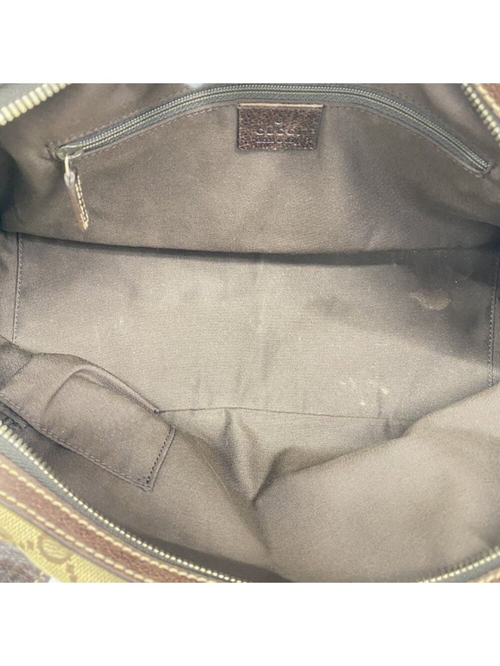 ★SOLD★ Gucci Shoulder Bag GG Canvas Sherry Line Beige Brown Gold - Picture 4 of 9